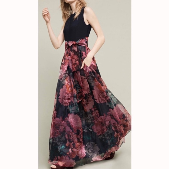 ModCloth size 14 high/low floral gown - Picture 2 of 6
